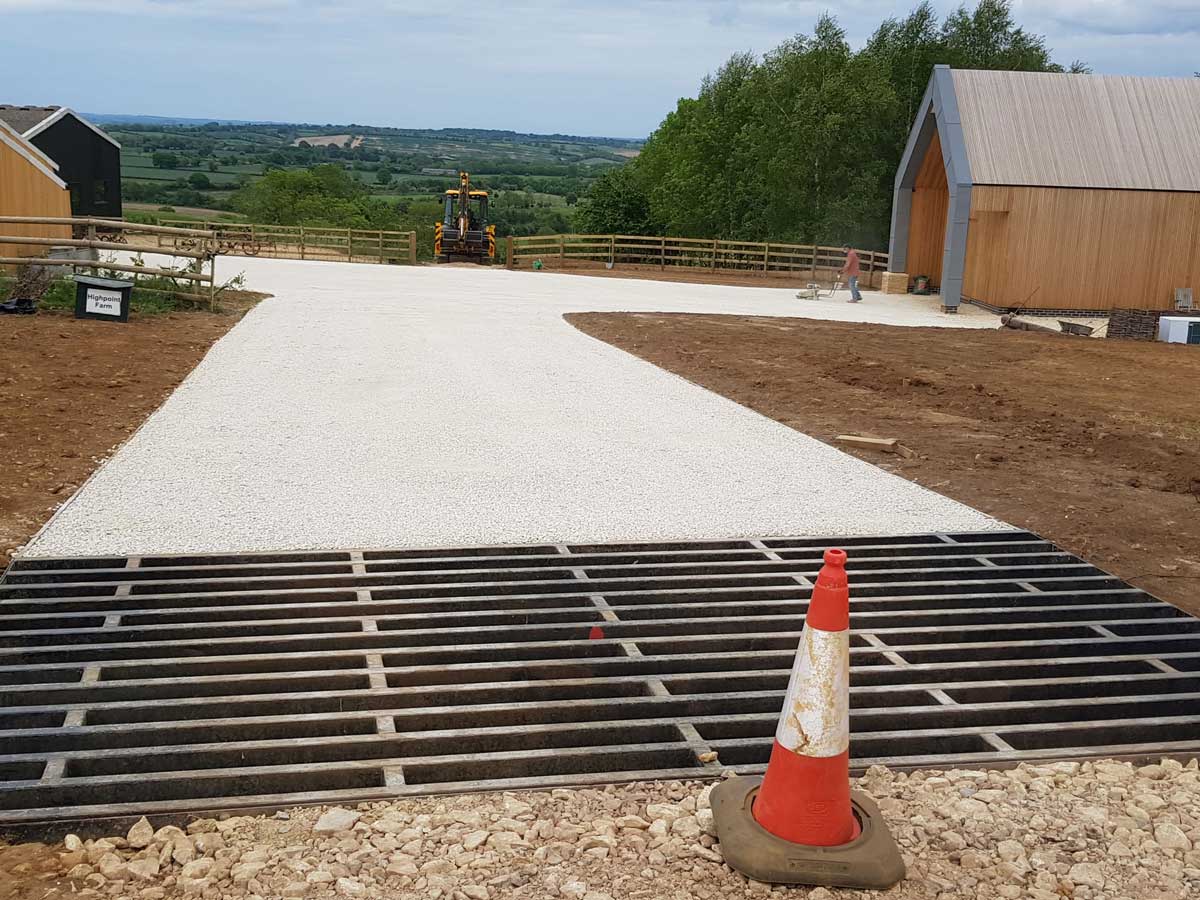 new driveway with cattle grid